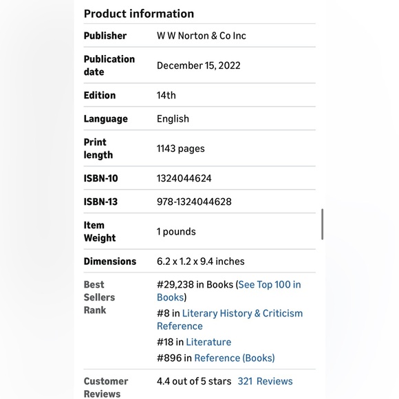 The Norton Introduction to Literature 14th Edition - Picture 6 of 6